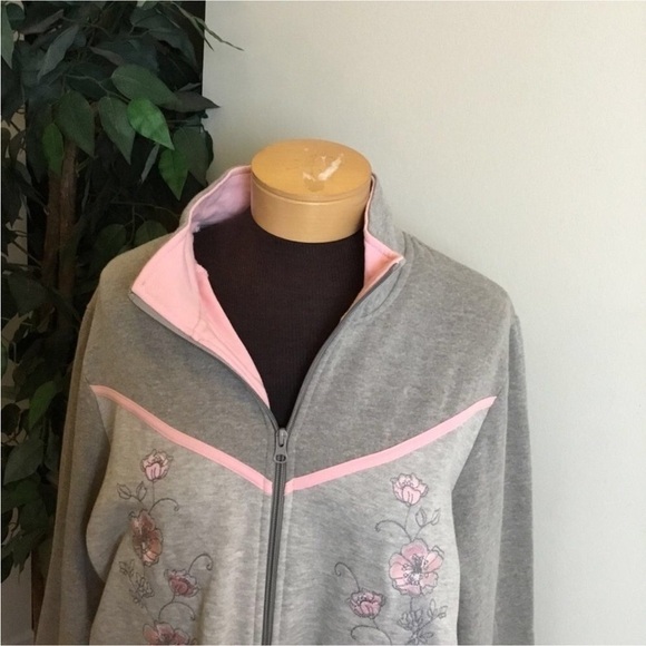 Blair full zip up jacket Woman’s size XL grays and pinks front pockets - Picture 5 of 14